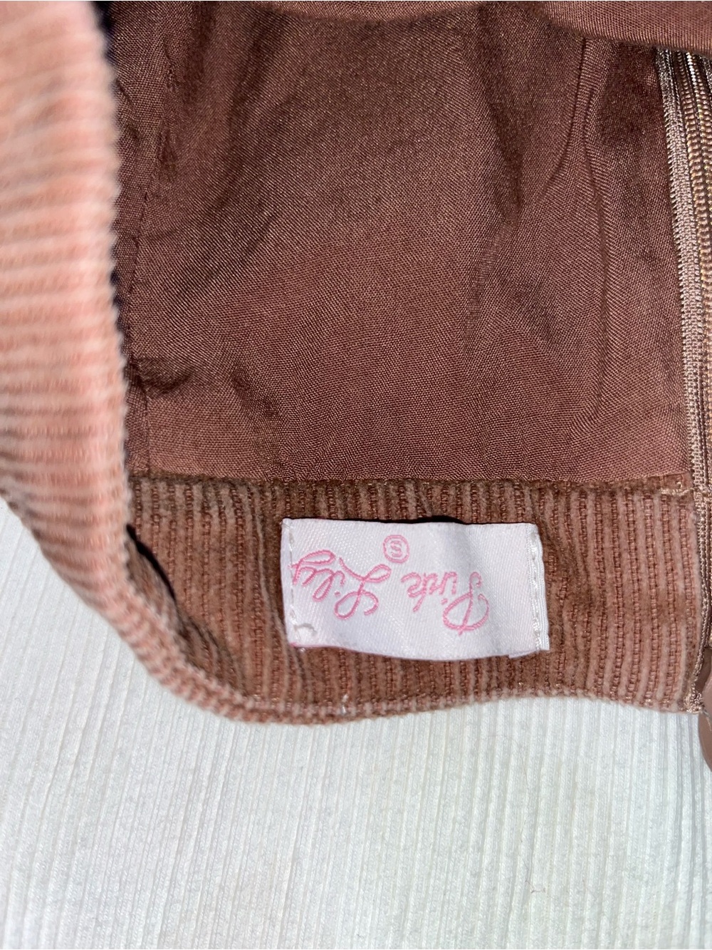 Pink Lily White Puff-Sleeve Top with Blush Pink Corduroy Mini Skirt - Picture 2 of 2